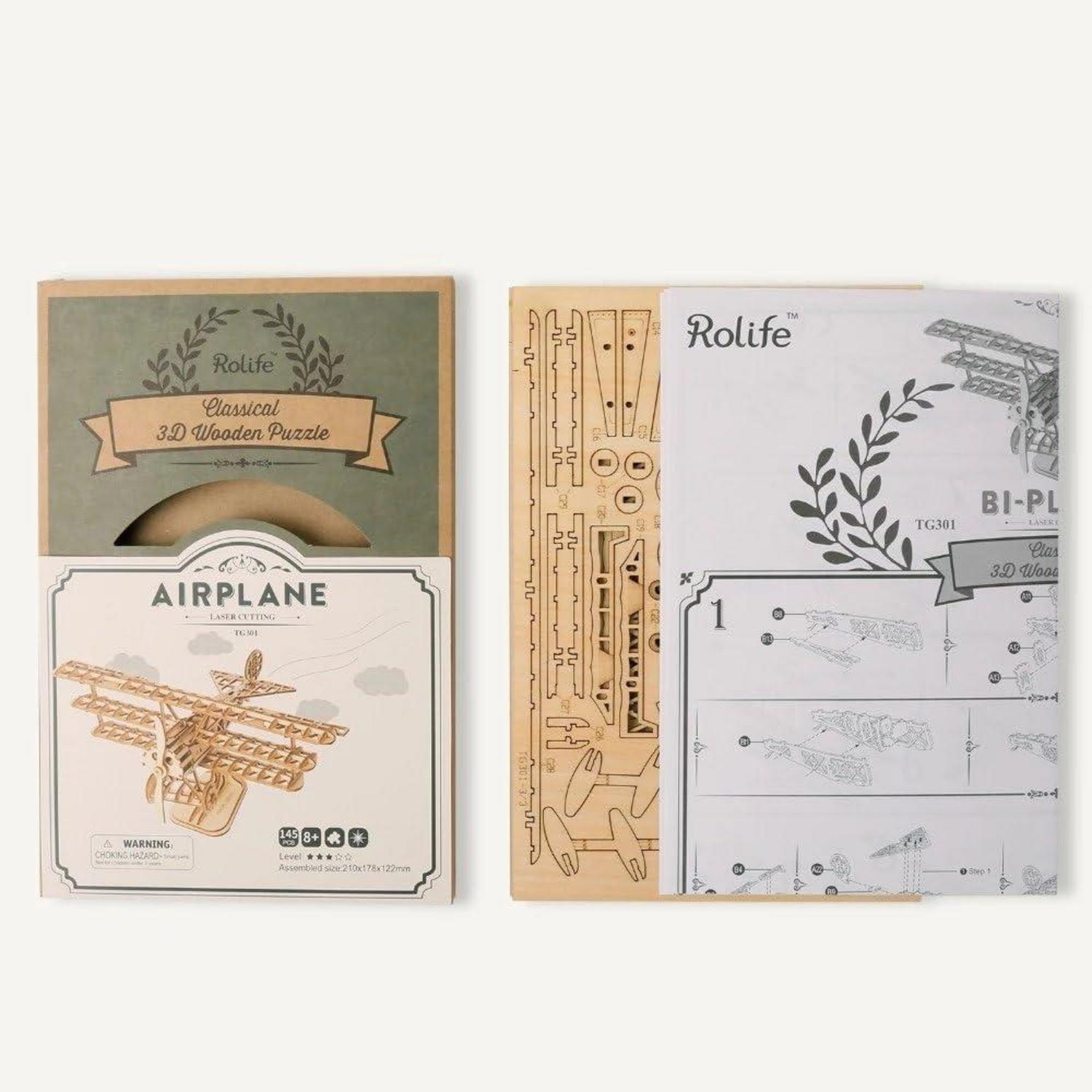 3D Holz Puzzle Flugzeug Baukasten DIY Kit Geschenk Kinder Jugendliche