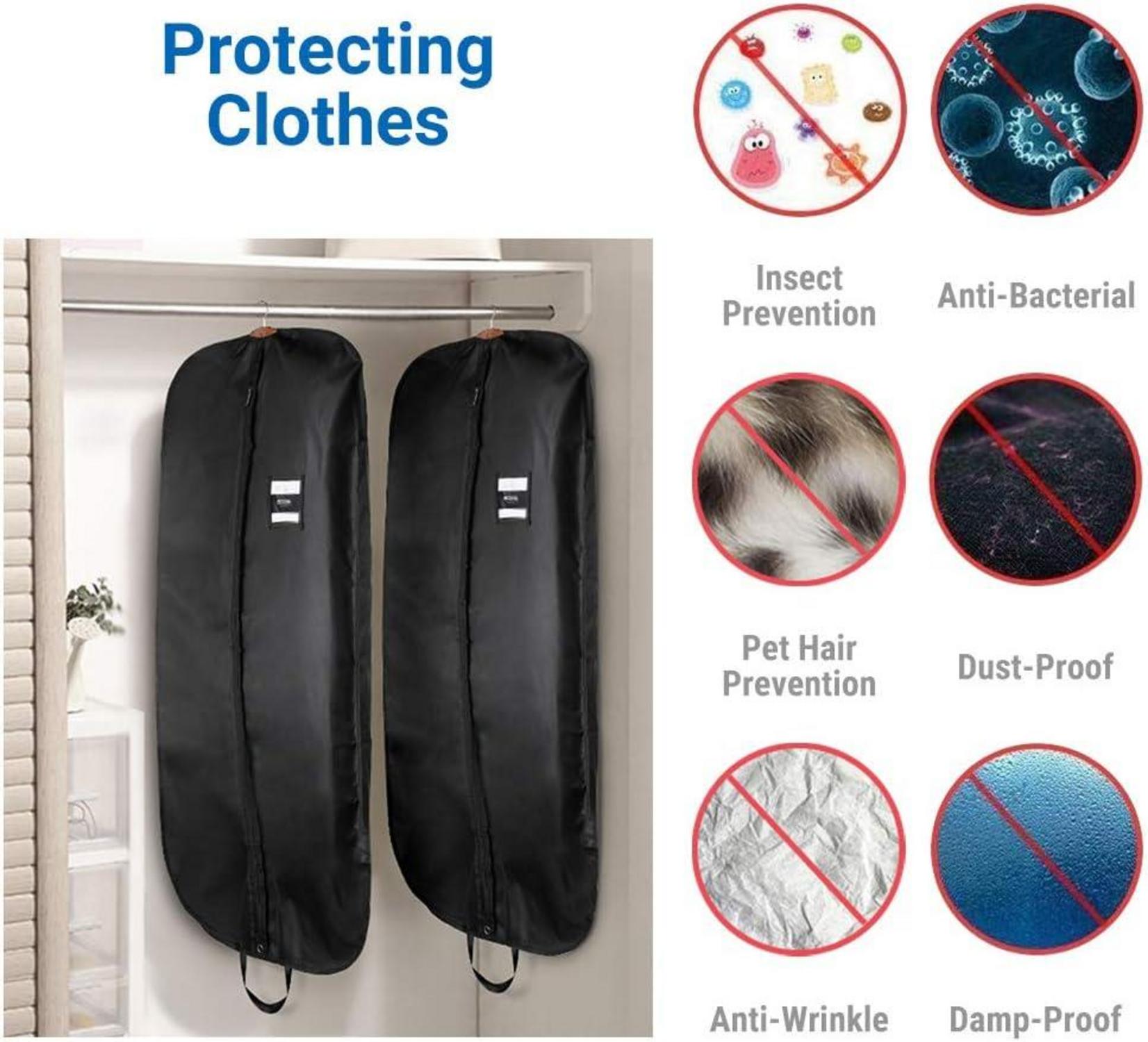 Schwarze Kleidersäcke Ecooe (2 Stück) 110 × 60 cm - Polyester-Aufbewahrungsschutz