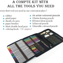 Professionelles 73-teiliges Aquarell Bleistift Kunst Set mit