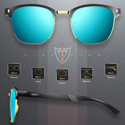 Polarisierte Sonnenbrille Al-Mg Rahmen UV400 CAT 3 CE Blau