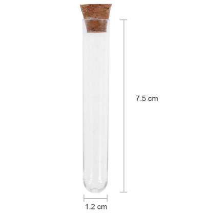 40er Set Hartplastik Reagenzgläser 75x12mm mit Korken