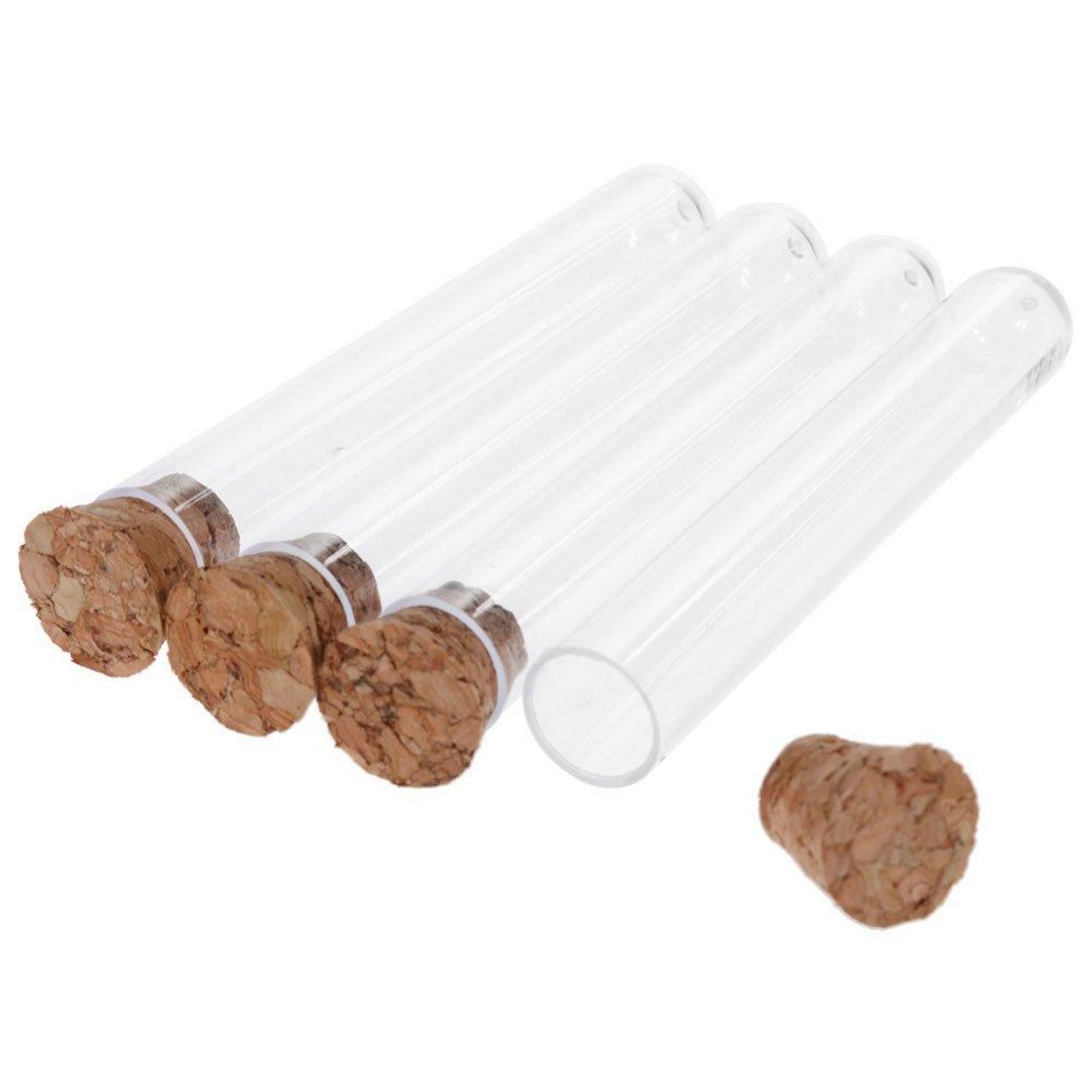 40er Set Transparente Reagenzgläser mit Korken 75 x 12 mm