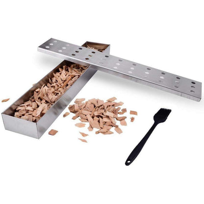 Edelstahl Räucherbox für Gasgrill Räucherofen Grill Zubehör