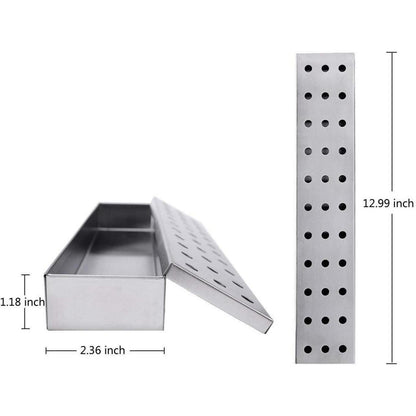 Edelstahl Räucherbox für Gasgrill Räucherofen Grill Zubehör