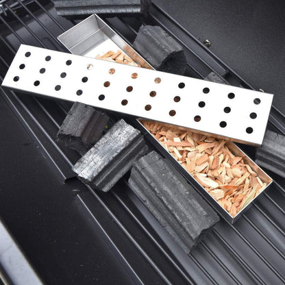 Edelstahl Räucherbox für Gasgrill Räucherofen Grill Zubehör