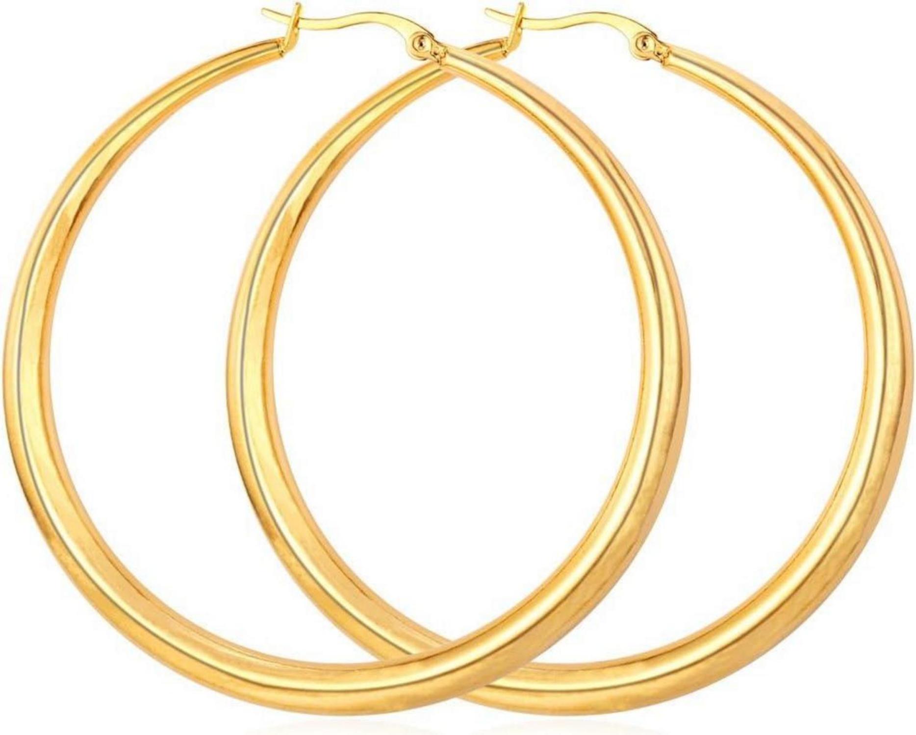 Edelstahl Runde 60MM Creolen Partyohrringe Gold Silber