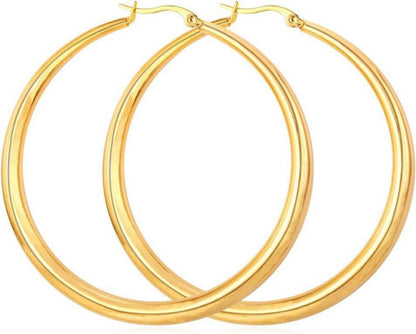 Edelstahl Runde 60MM Creolen Partyohrringe Gold Silber