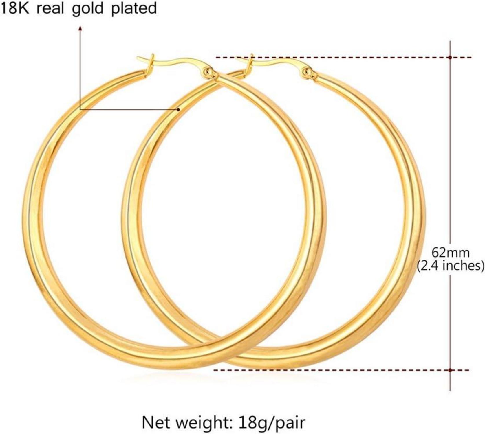 Edelstahl Runde 60MM Creolen Partyohrringe Gold Silber