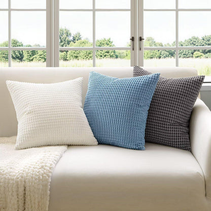 MIULEE Kordsamt Kissenbezug 40x40cm 2er Set Grau