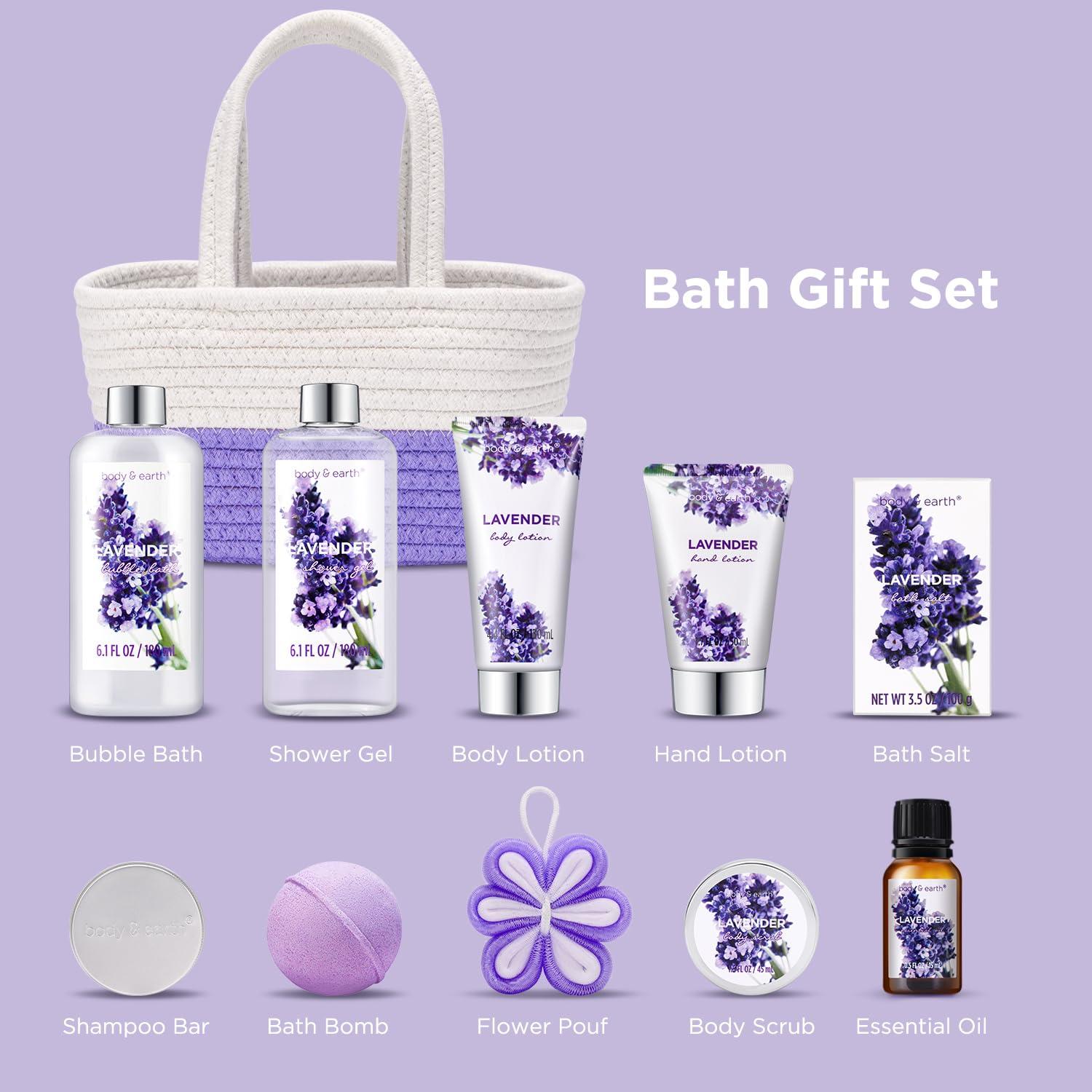 Lavendel Spa Geschenkset 11 tlg. für Frauen Geburtstag Mama Freundin