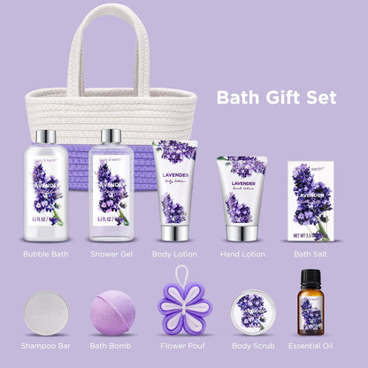 Lavendel Spa Geschenkset 11 tlg. für Frauen Geburtstag Mama Freundin
