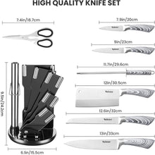Velaze 8-teiliges Küchenmesser Set mit Messerblock, Extra