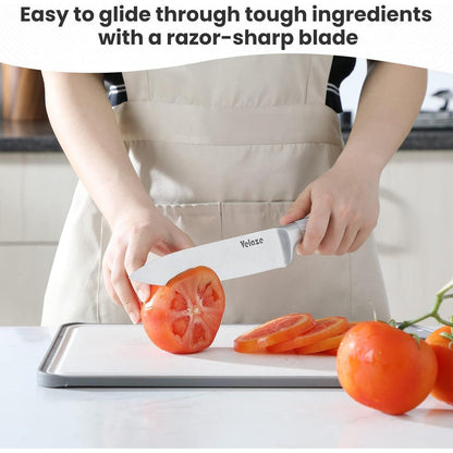 Velaze 8-teiliges Küchenmesser Set mit Messerblock, Extra