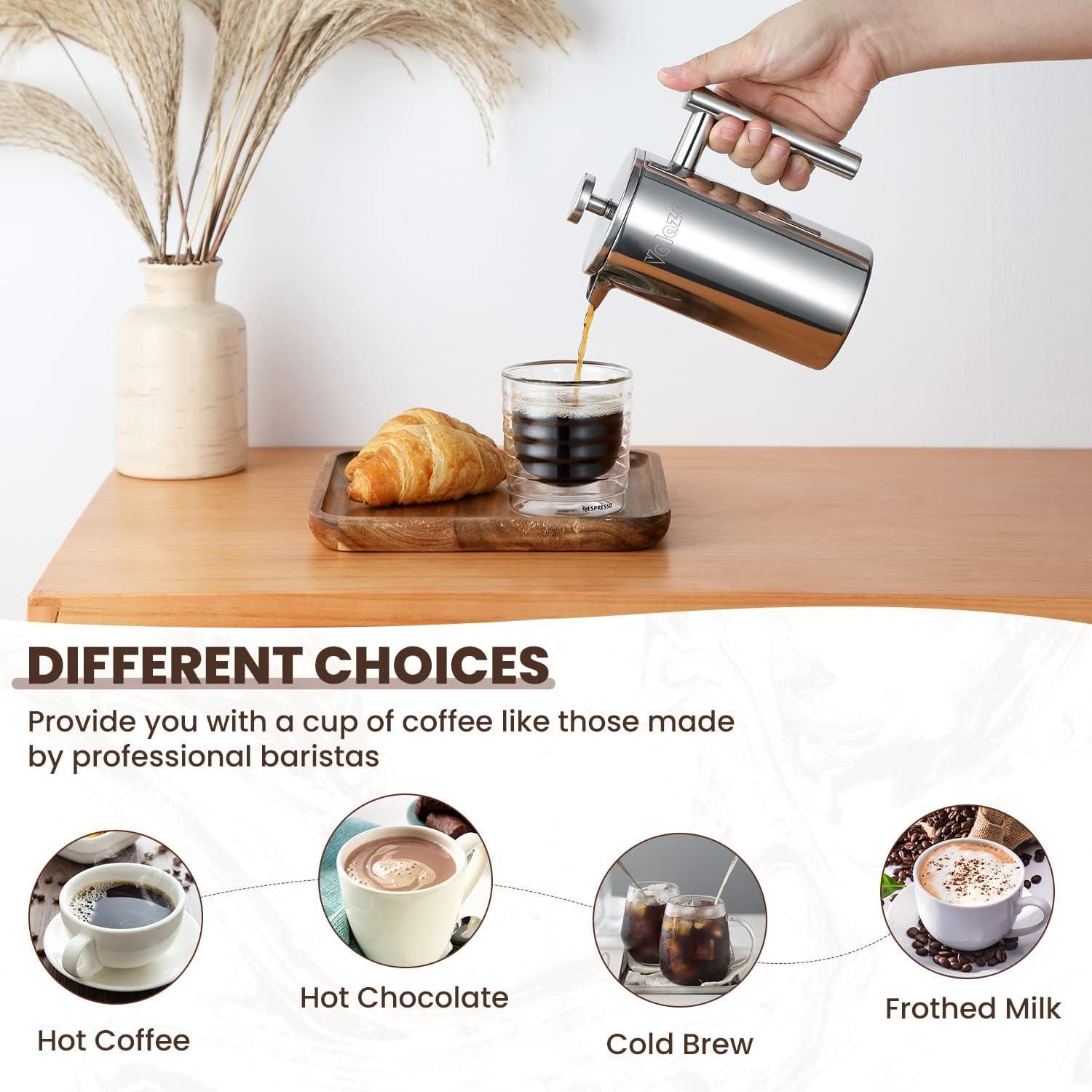 Französische Kaffeepresse Kaffeebereiter Edelstahl 350ML - Doppelwandig