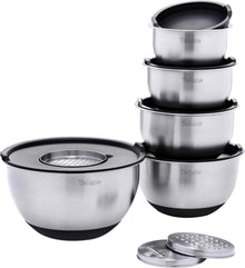 Velaze Edelstahl Schüssel Set mit Deckel und 3