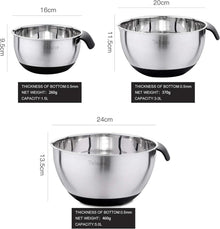 Edelstahl Salatschüssel Set 5L 3L 1.5L Stapelbar