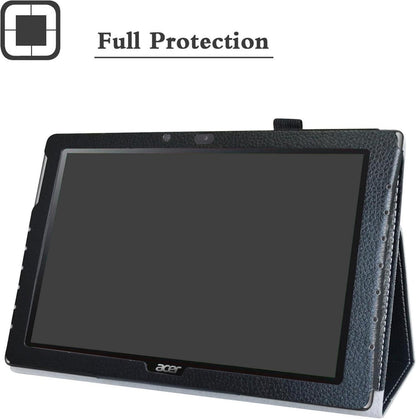 Schwarze PU-Leder Hülle mit Standfunktion für Acer Iconia