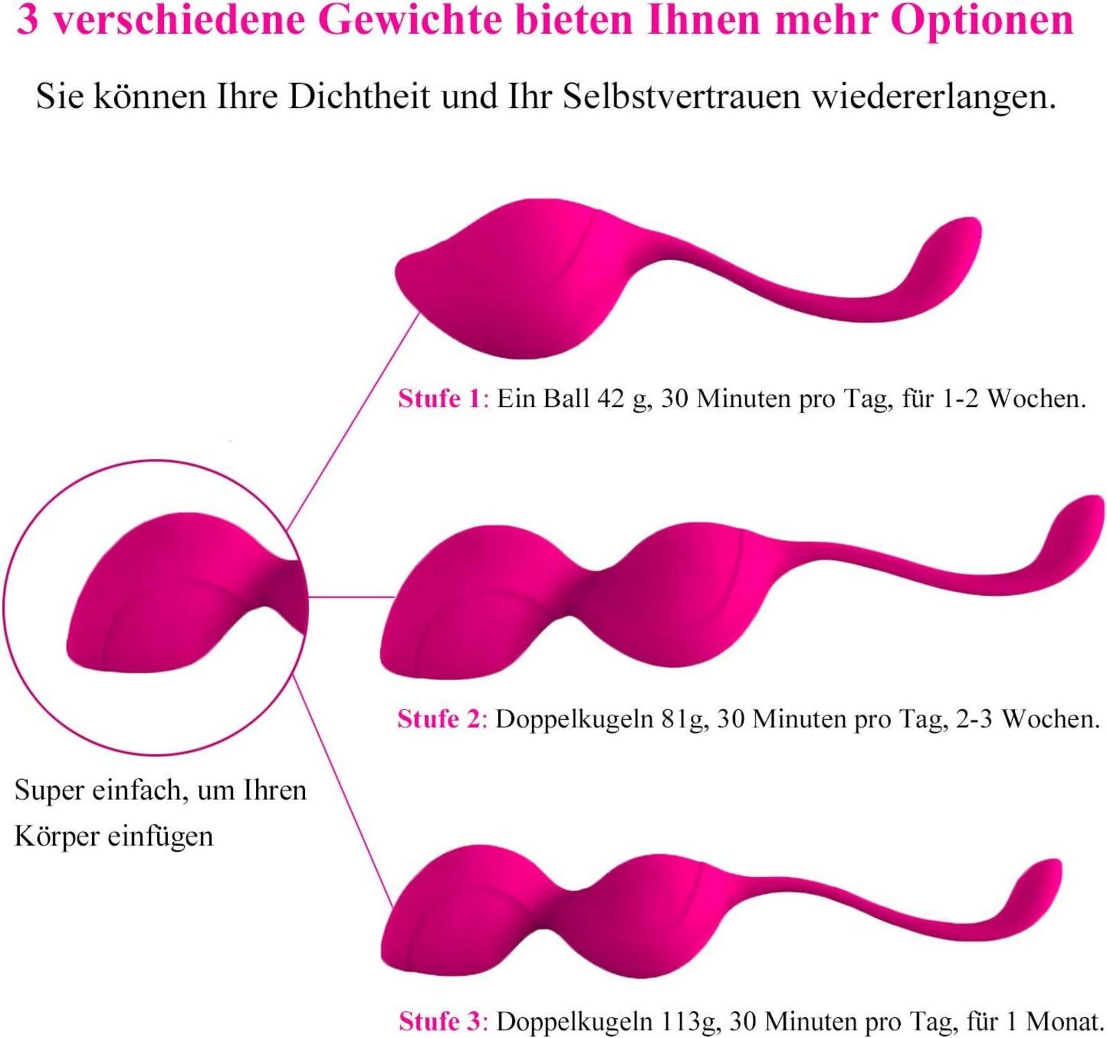 Liebeskugeln Silikon 3er Set Beckenbodentraining Frauen