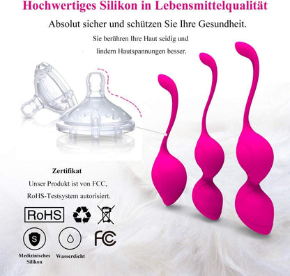 Liebeskugeln Beckenboden Trainingskugeln Silikon Kegel Balls 3er Set