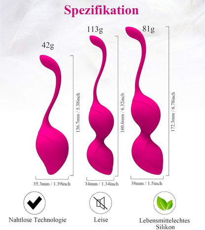 Liebeskugeln Beckenboden Training Kegel Balls 3er Set Silikon Frauen