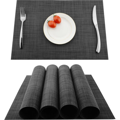 KOKAKO Platzsets(4er Set) PVC Dunkel Grau Rutschfest