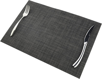 KOKAKO Platzsets Rutschfest 4er Set Abwaschbar Tischsets Hitzebeständig Grau
