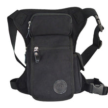 Motorrad Beinbeutel Canvas Reitertasche Hüfttasche Schwarz