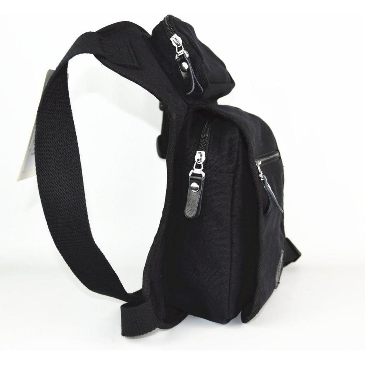 Motorrad Beinbeutel Canvas Reitertasche Hüfttasche Schwarz