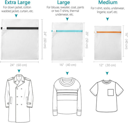 Eono Mesh Wäschesäcke Set - 5er Pack verschiedener Größen