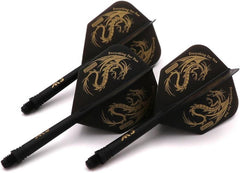 Personalisierte Schwarze Dart-Flights 3er-Set S/M/L