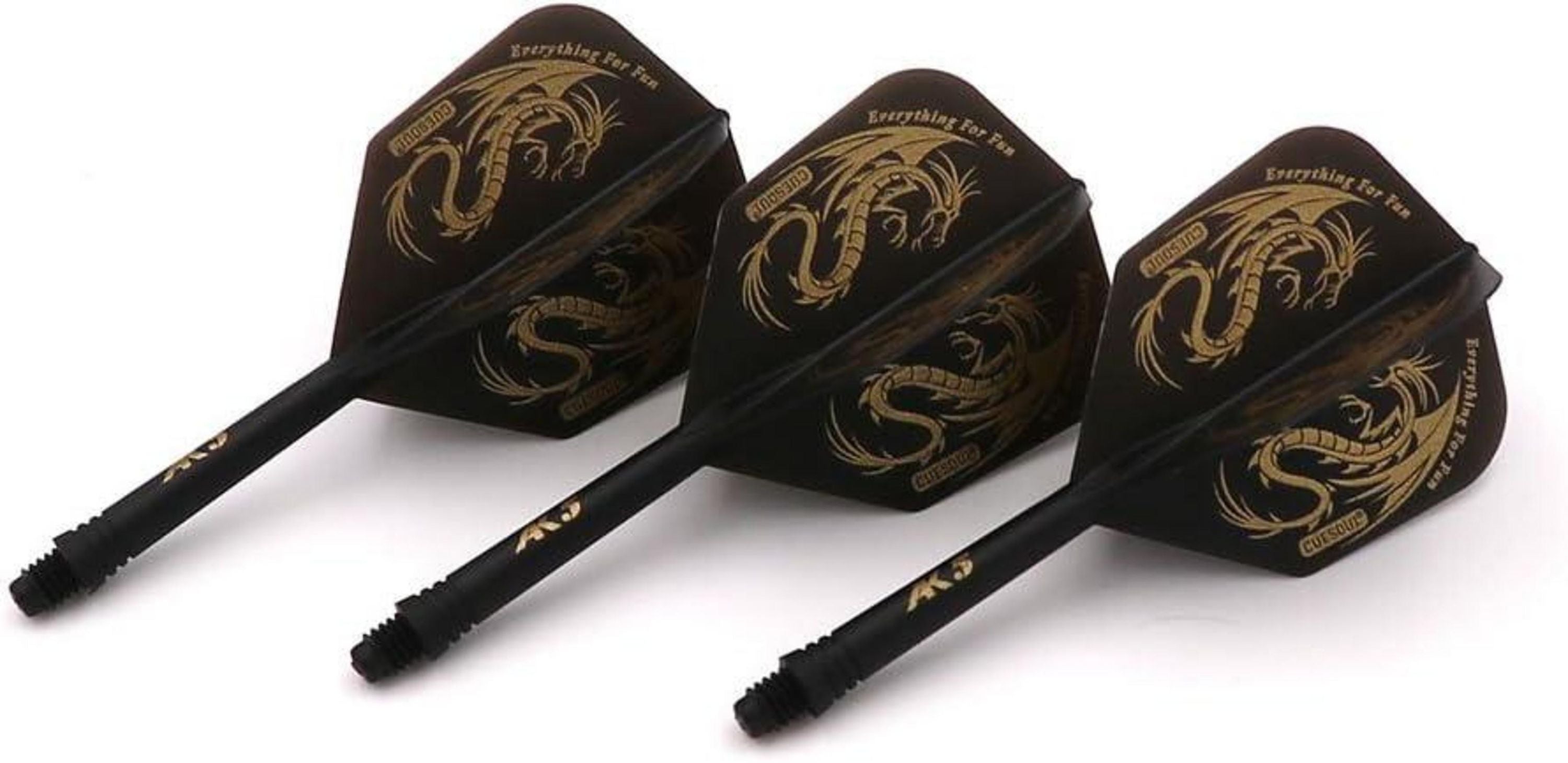 CUESOUL ROST Personalisierte Dart Flights S/M/L Schwarz Drachen 3er-Set