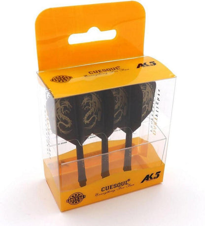 Personalisierte Schwarze Dart Flights Set 3 Stück (Größe M/L) Drachenmuster in Geschenkbox