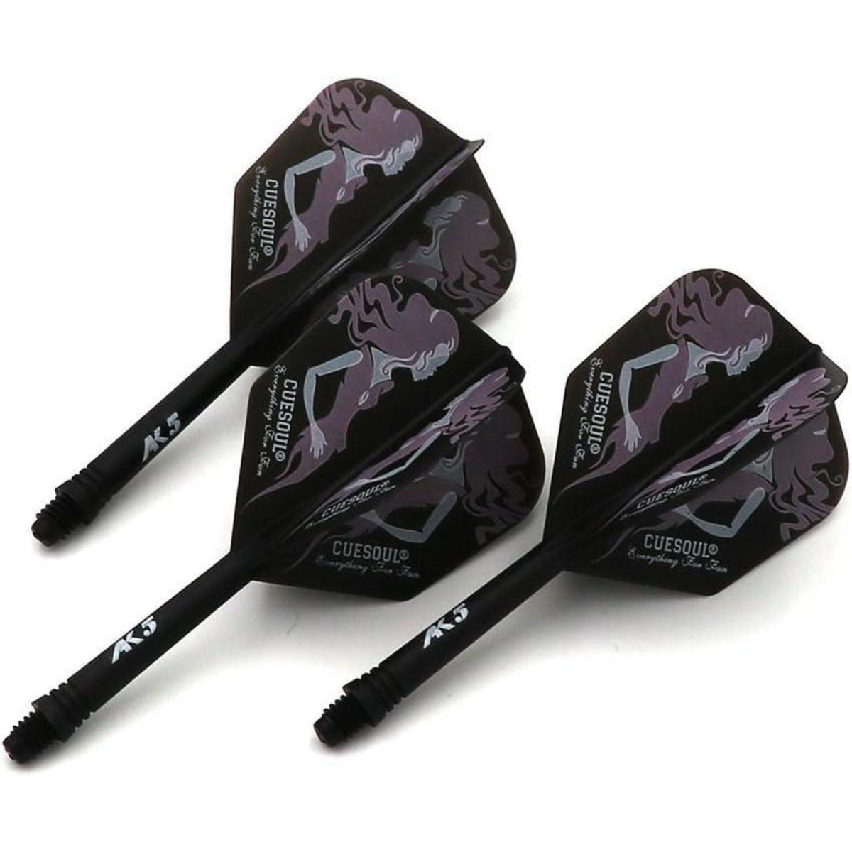 Personalisierte Dart Schäfte & Flights Set – Schwarz M