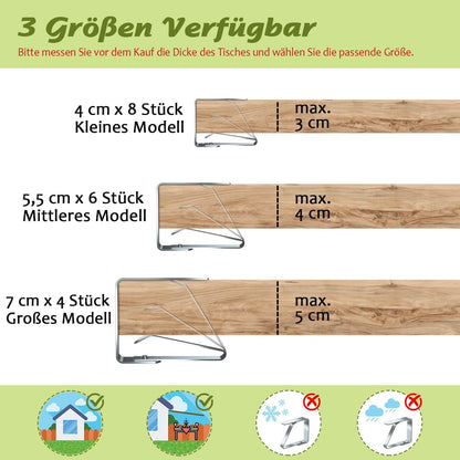 Tischtuchklammern Edelstahl Tischdecke Clips Silber 8 Stück