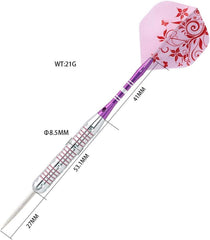 CUESOUL Pink Ladies Steel Tip Darts 21g with Slim Case