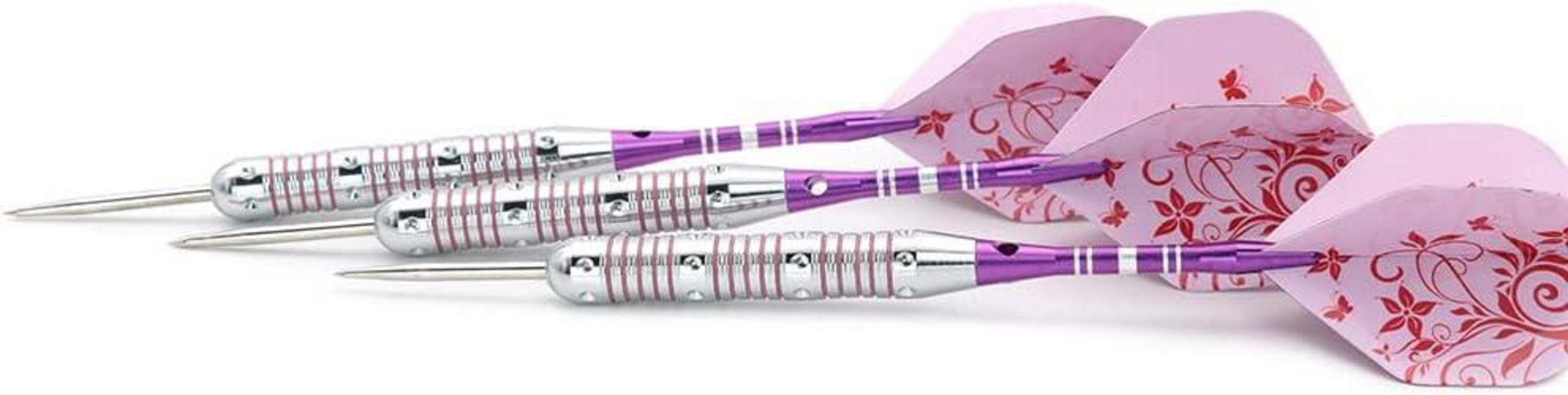 CUESOUL Pink Ladies Steel Tip Darts 21g with Slim Case