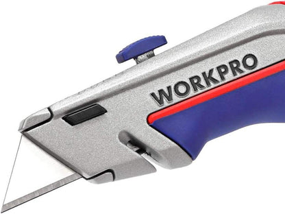 WORKPRO Universalmesser Sicherheitsmesser Teppichmesser Cutter mit Ersatzklingen