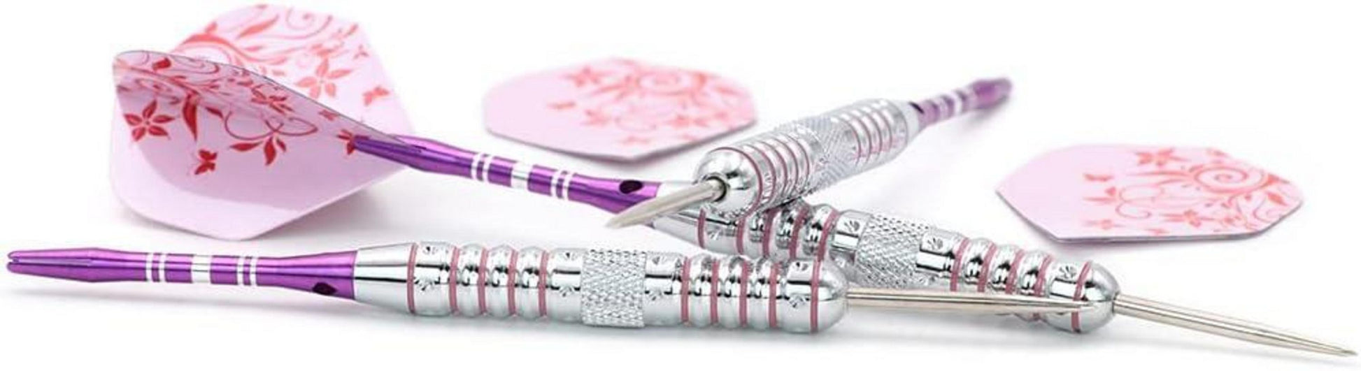 Pink Ladies Steel Tip Darts 21/23g 2 Sets Flights Aluminum Shafts 23g