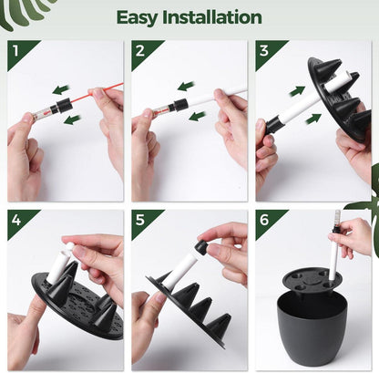 Selbstwässernder Blumentopf 15cm Schwarz 4er-Set Wasserspeicher