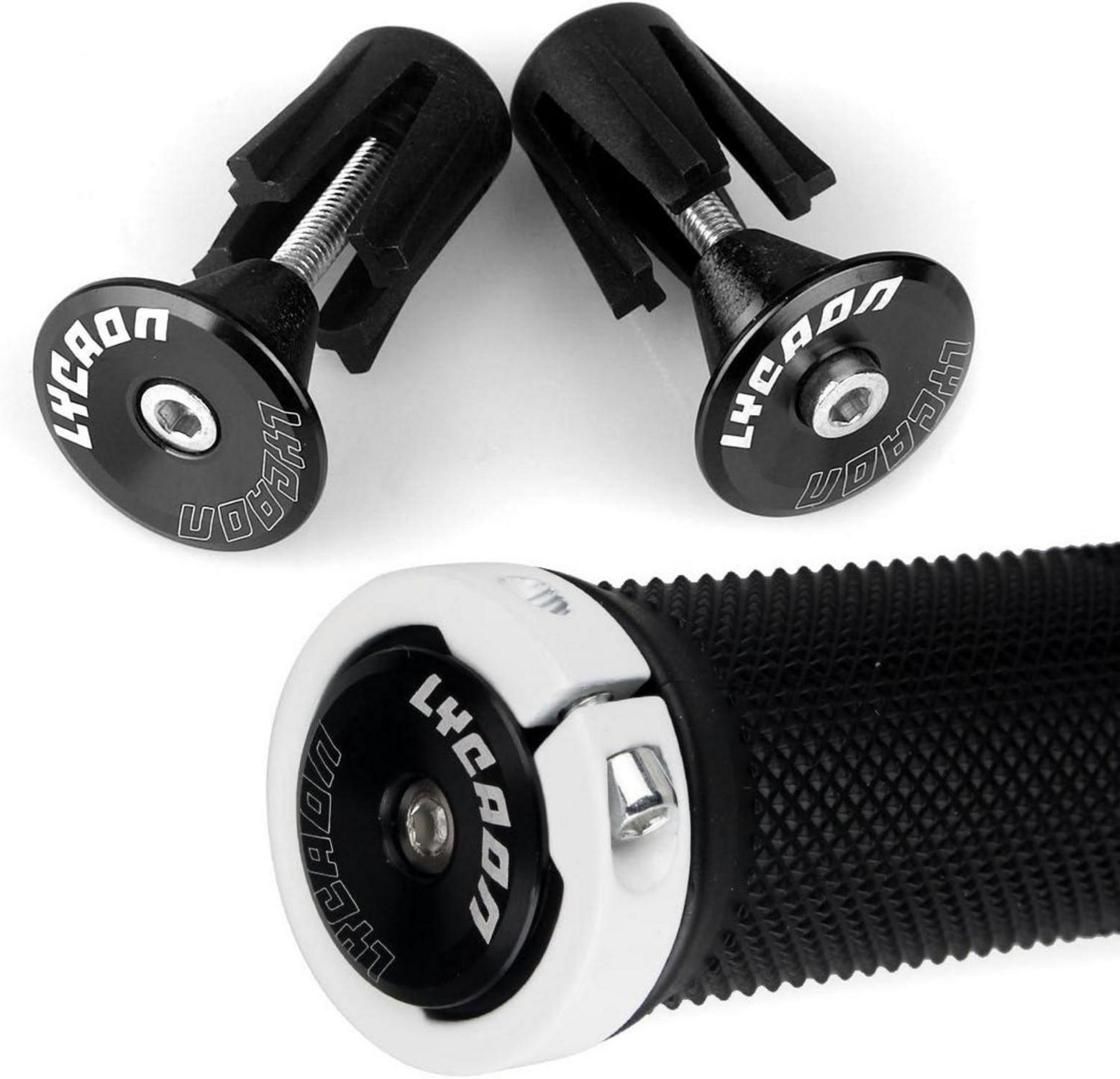 Fahrrad Lenker Griffe mit Aluminium Lock, rutschfestes Gummi, 20-22mm