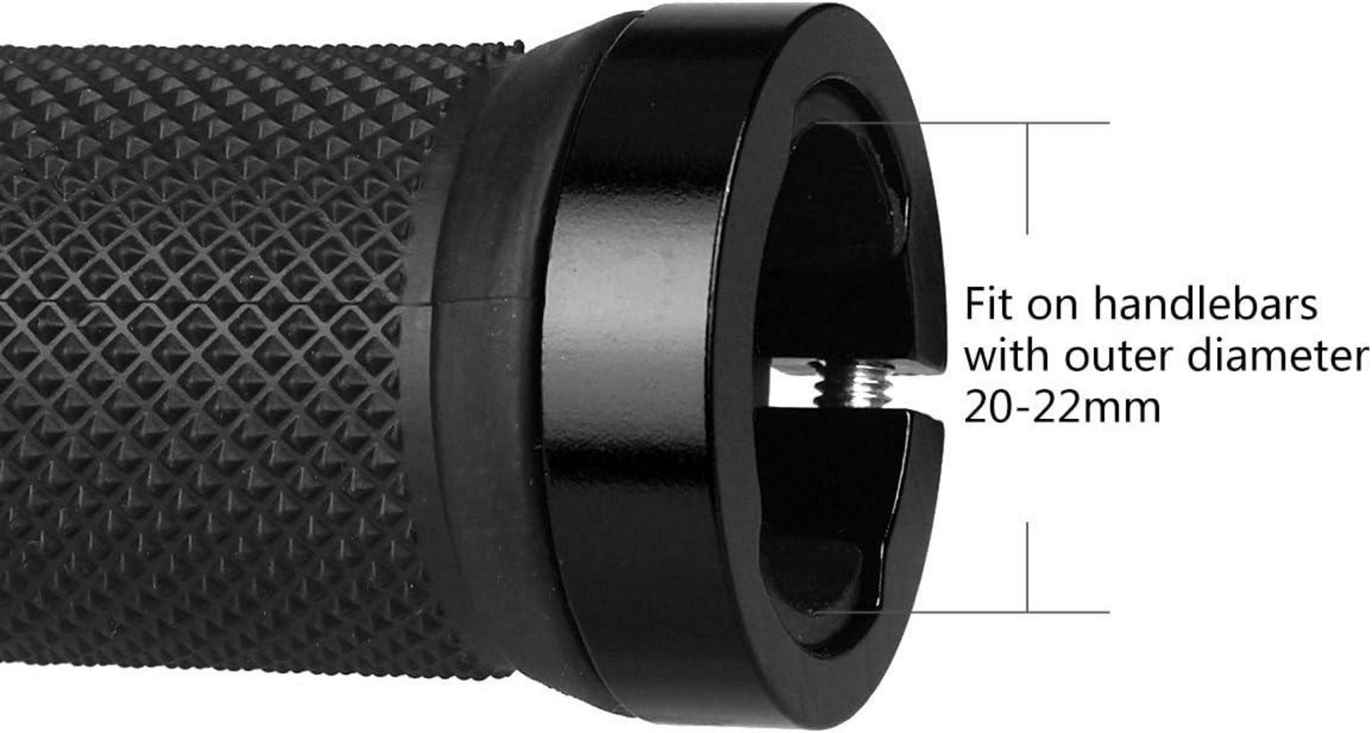 LYCAON Bike Lenker Griffe Gummi Aluminium Lock Schwarz 22mm