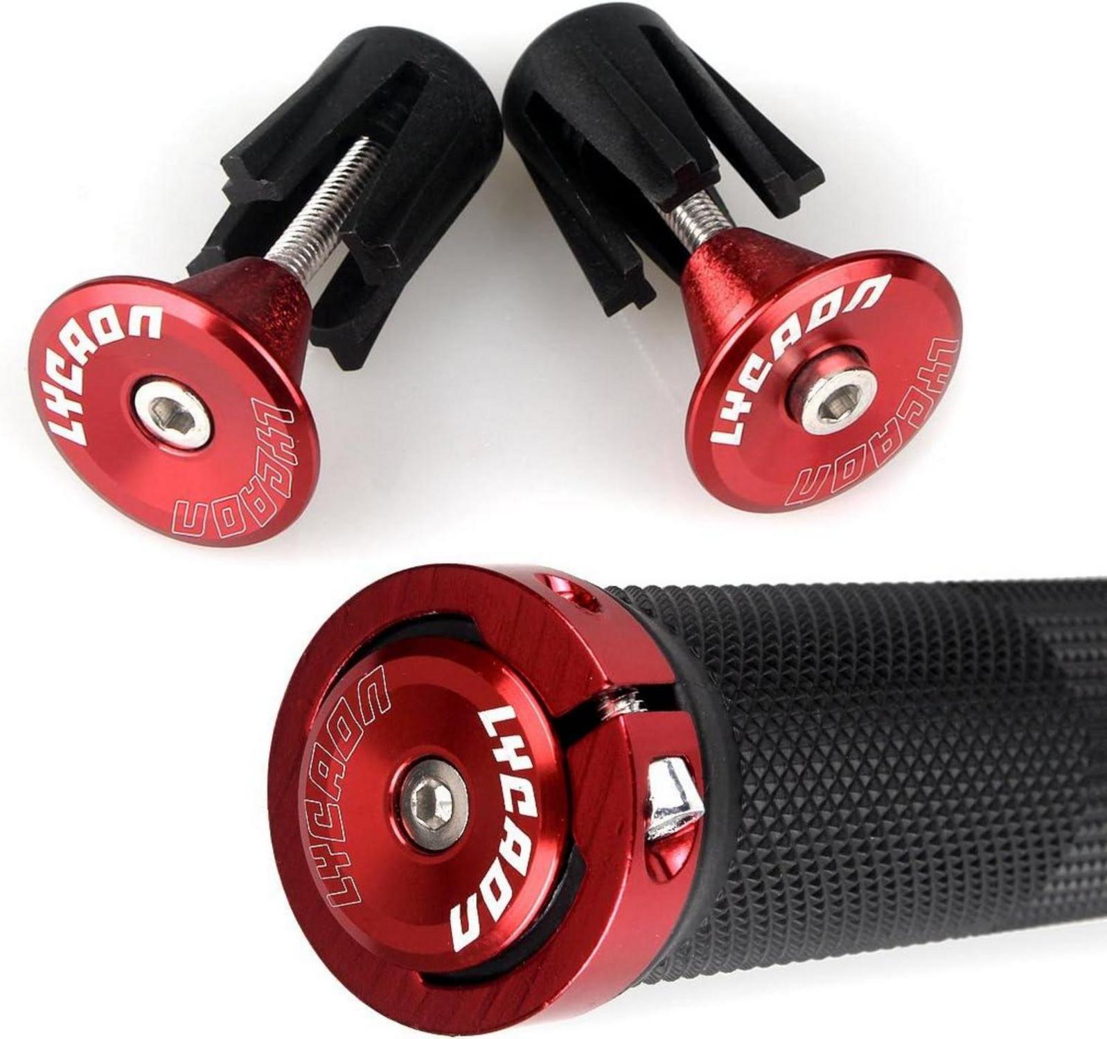 Fahrradgriffe Gummi rutschfest Aluminium Lock Rot 132mm