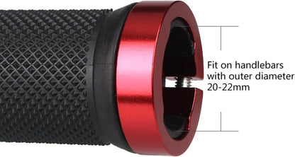 LYCAON Bike Lenker Griffe rutschfest Gummi Fahrrad Griffe Aluminium Lock - Rot