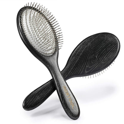 Antistatische Paddle Haarbürste Metallborsten Haarentwirrung Massage