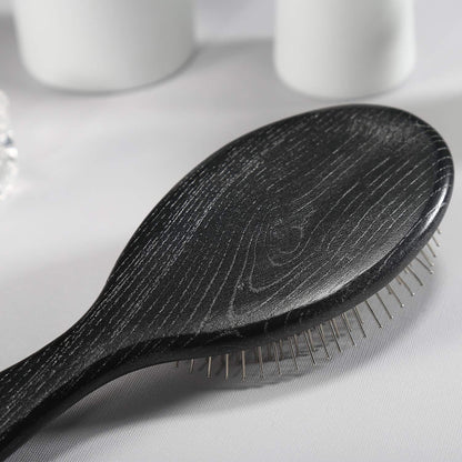 Antistatische Paddle Detangler Haarbürste mit Metallborsten - Locken & Lange Haare, nass & trocken
