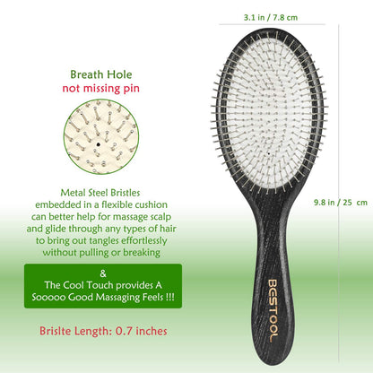 BESTOOL Antistatische Paddle Haarbürste für Locken & lange Haare