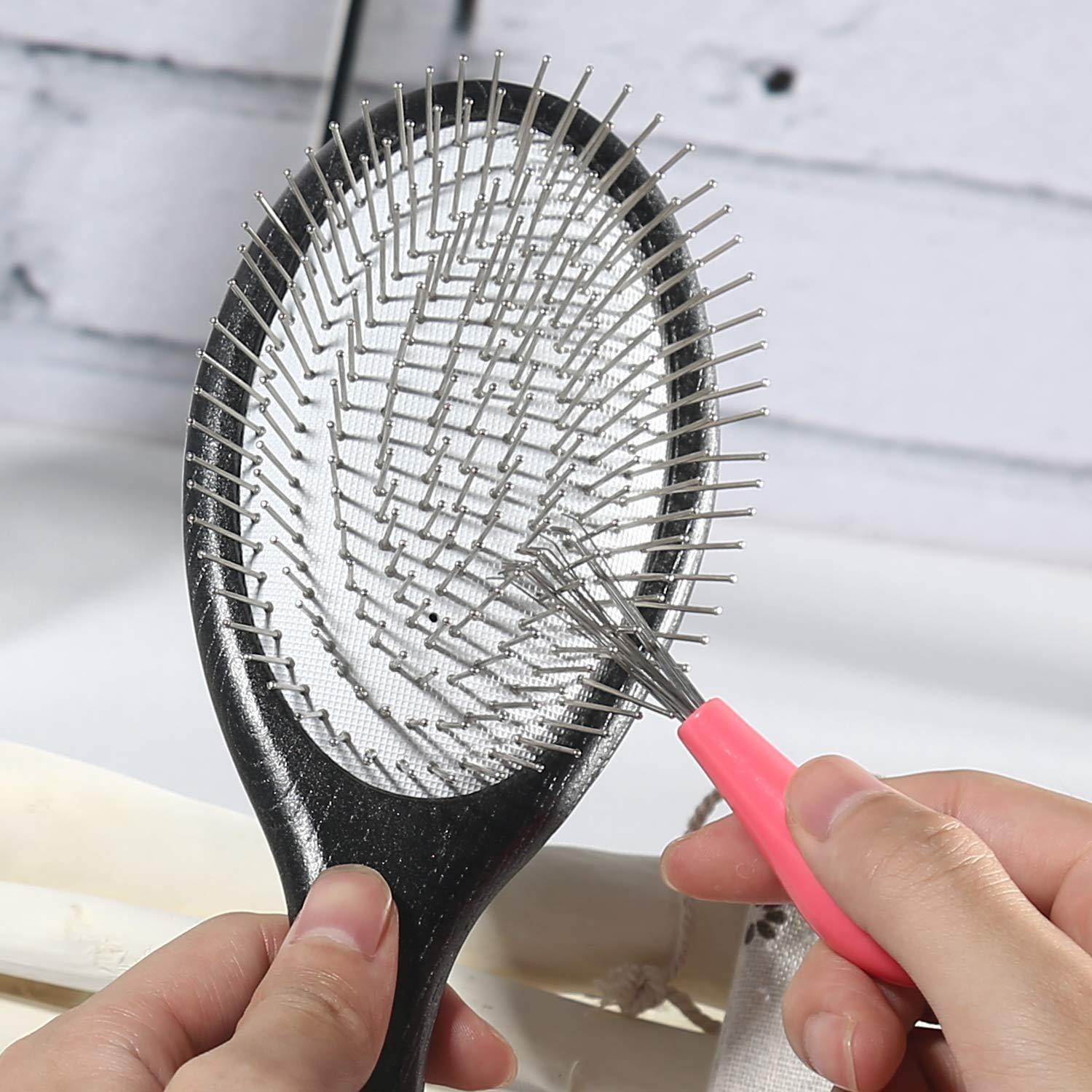 Antistatische Paddle Detangler Haarbürste mit Metallborsten - Locken & Lange Haare, nass & trocken