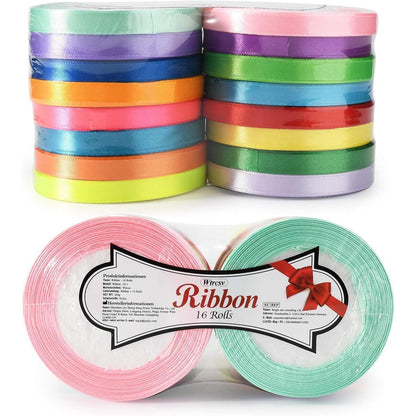 Satinband 16 Farben 22m x 10mm Geschenkband zum Basteln