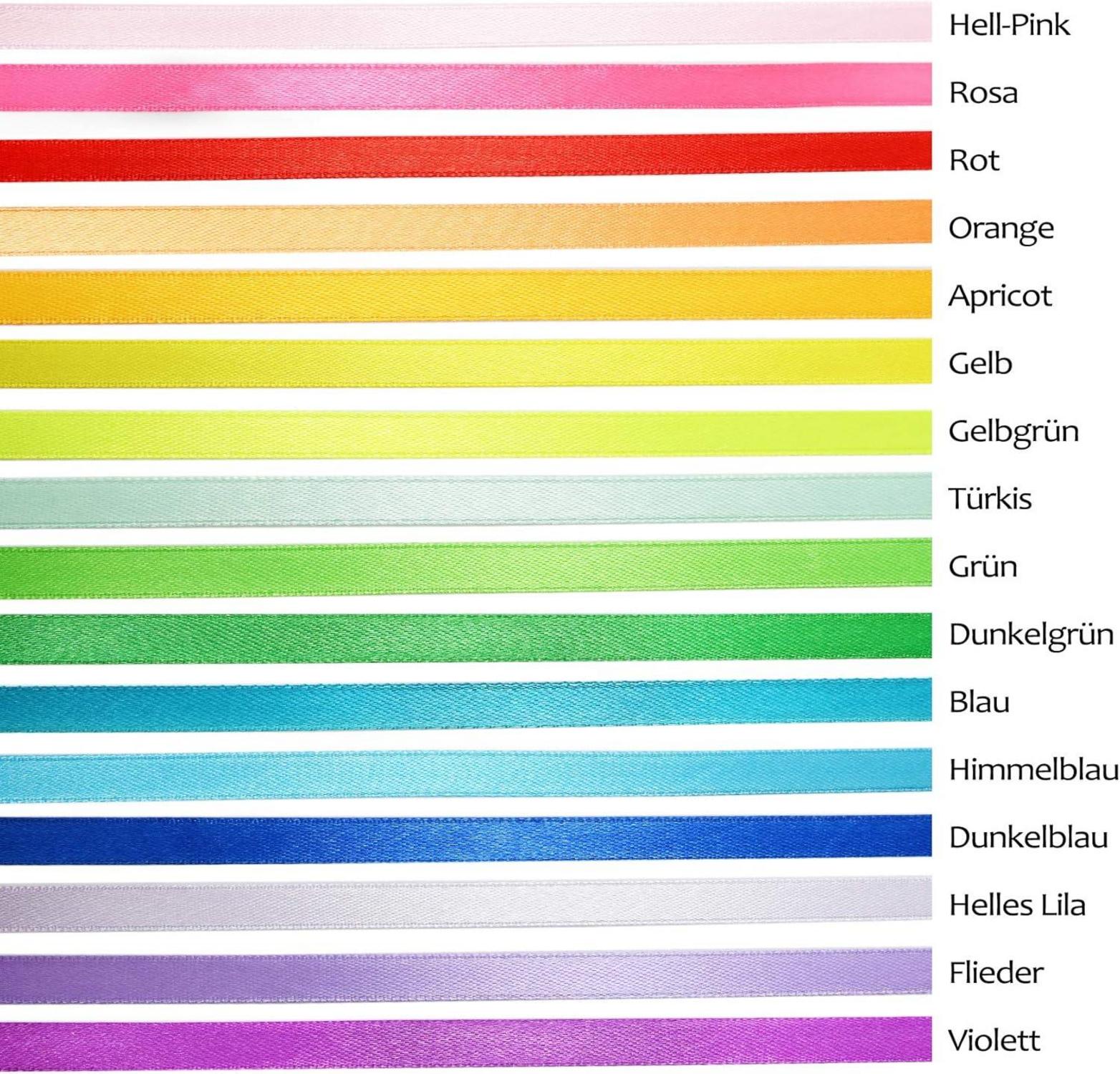 Satinband Geschenkband Bänder Basteln 16 Farben 22m 10mm