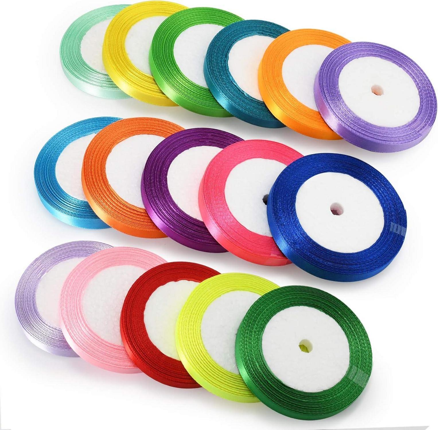 Satinband 16 Farben 22m x 10mm Geschenkband Schleifenband Zum Basteln